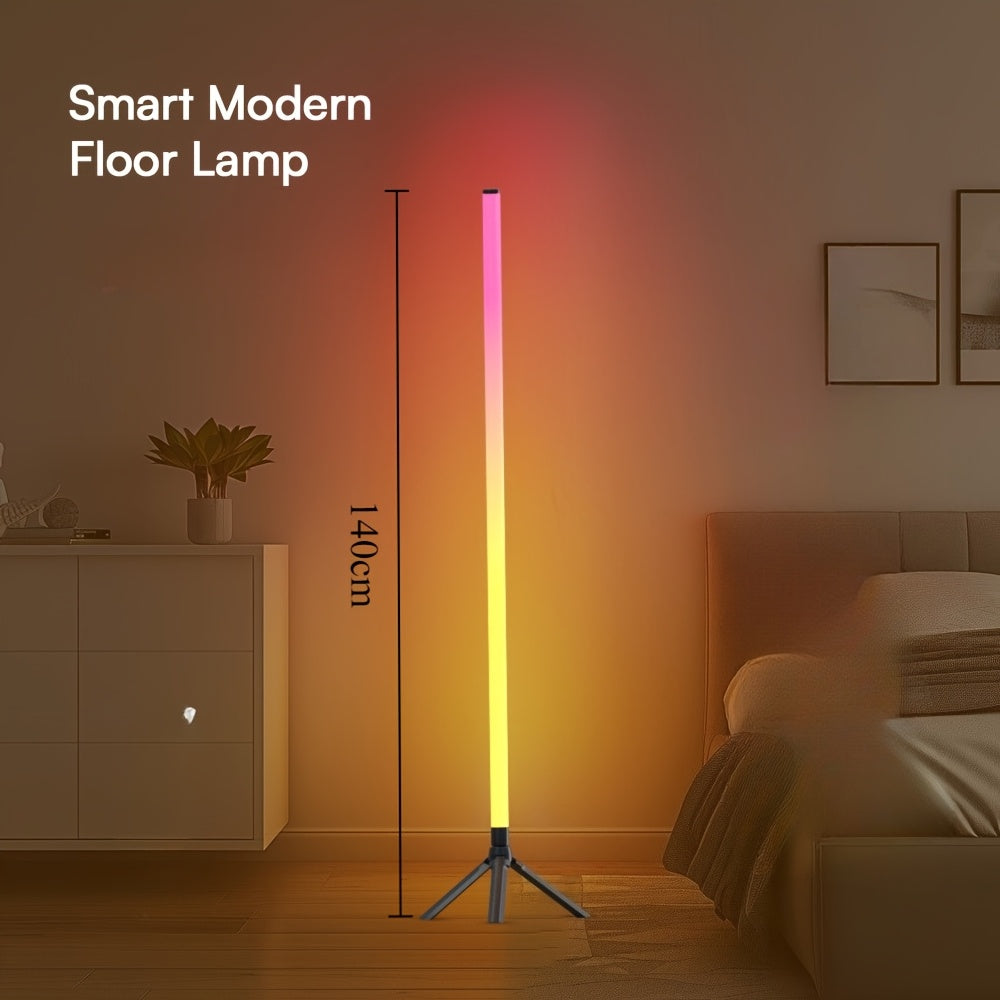 2/1 Pack RGB Floor Lamp Basic, USB 5V LED Corner Lamp, APP & Romote Control, Smart Modern Floor Lamp with Music Sync And 16 Million DIY Colors, Color Changing Standing Lamp for Bedroom Living Room, Room Decor, Halloween Decorations, Bedroom Decor