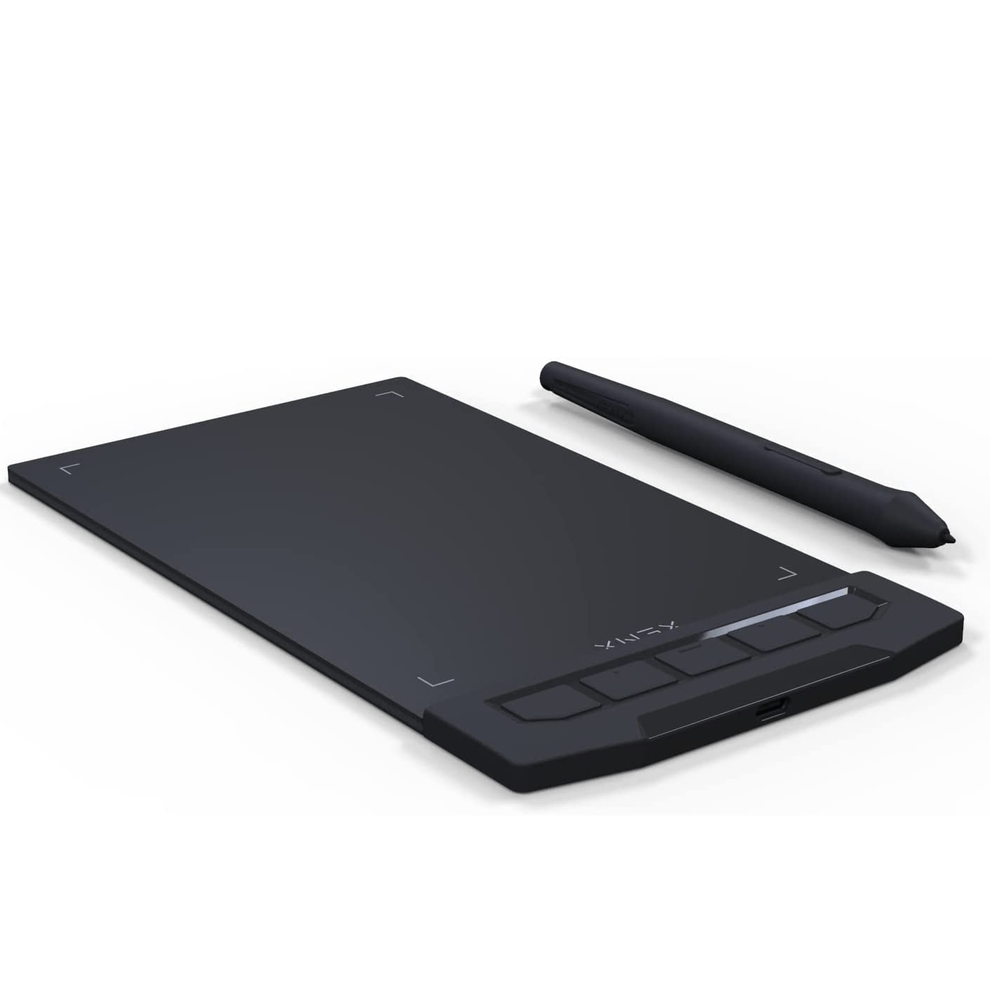 1pc XENX Drawing Tablet, ABS Material, 8192 Pressure Levels, 5080 LPI Pen Resolution, 266 PPS Reporting Rate, 2 Programmable Buttons, No Battery, Compatible with Mobile & Computer, Portable Design for Digital Art, Animation, Industrial Design
