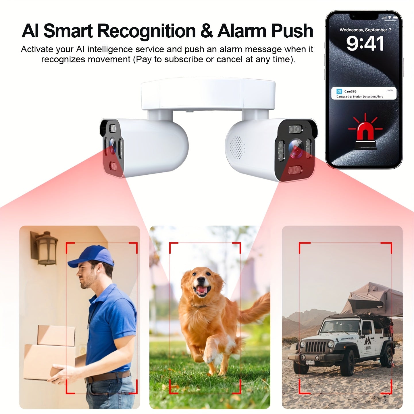 Xparkin 5MP Smart Wifi Security Camera for Outdoor Use - Features Dual-Lens PTZ, 360° Panoramic View, Full Color Night Vision, Intelligent AI Motion Detection, Sound And Motion Alerts, Easy Installation for Home Interiors, Hotels, Malls