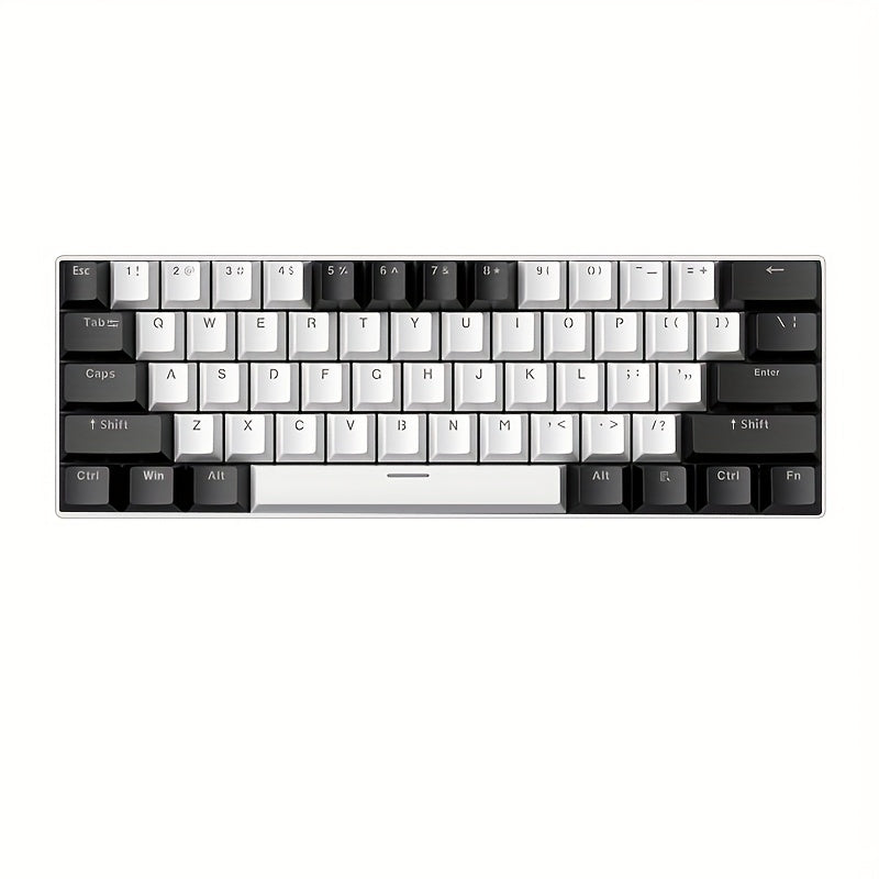 Hot Swappable Blue Switch Red Shaft 61-Key Mechanical Wired 60% Mechanical Gaming Keyboard, RGB Backlight Keyboard, Portable Mini Keyboard, Suitable for Windows Laptop, Cyan Axis