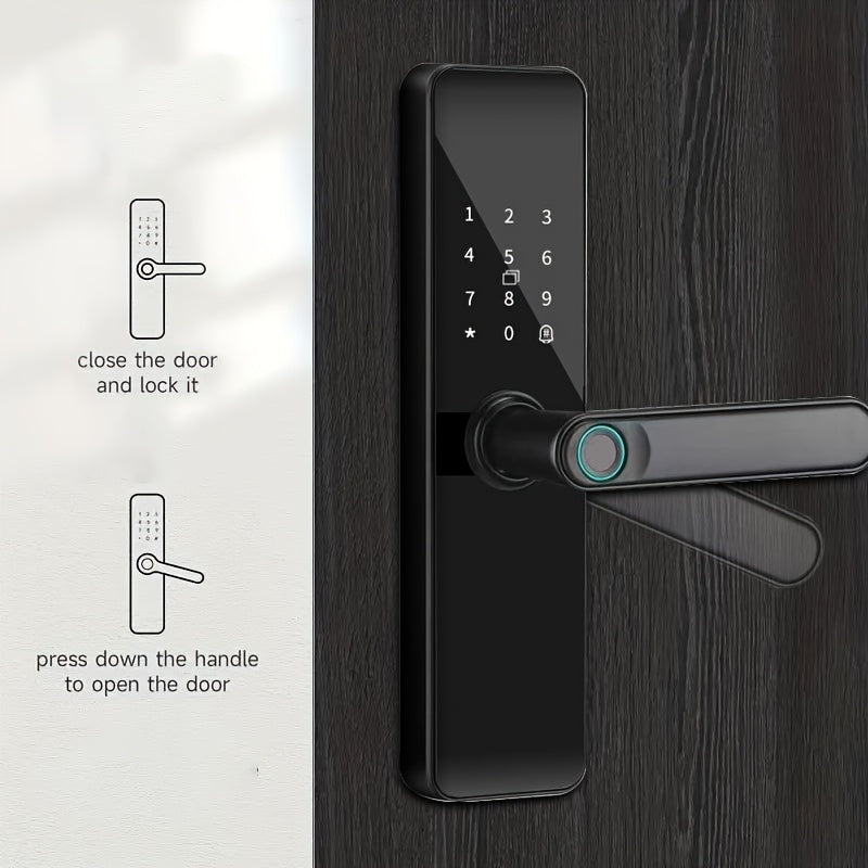 Smart Door Lock, Biometric Keyless Entry Door Lock, with Application, Keyless Entry Door Lock, Fingerprint Door Lock, with Numeric Keypad, WiFi Smart Fingerprint Door Lock, with Wide-angle Camera Suitable for Homes, Rentals, Offices, And Hotels