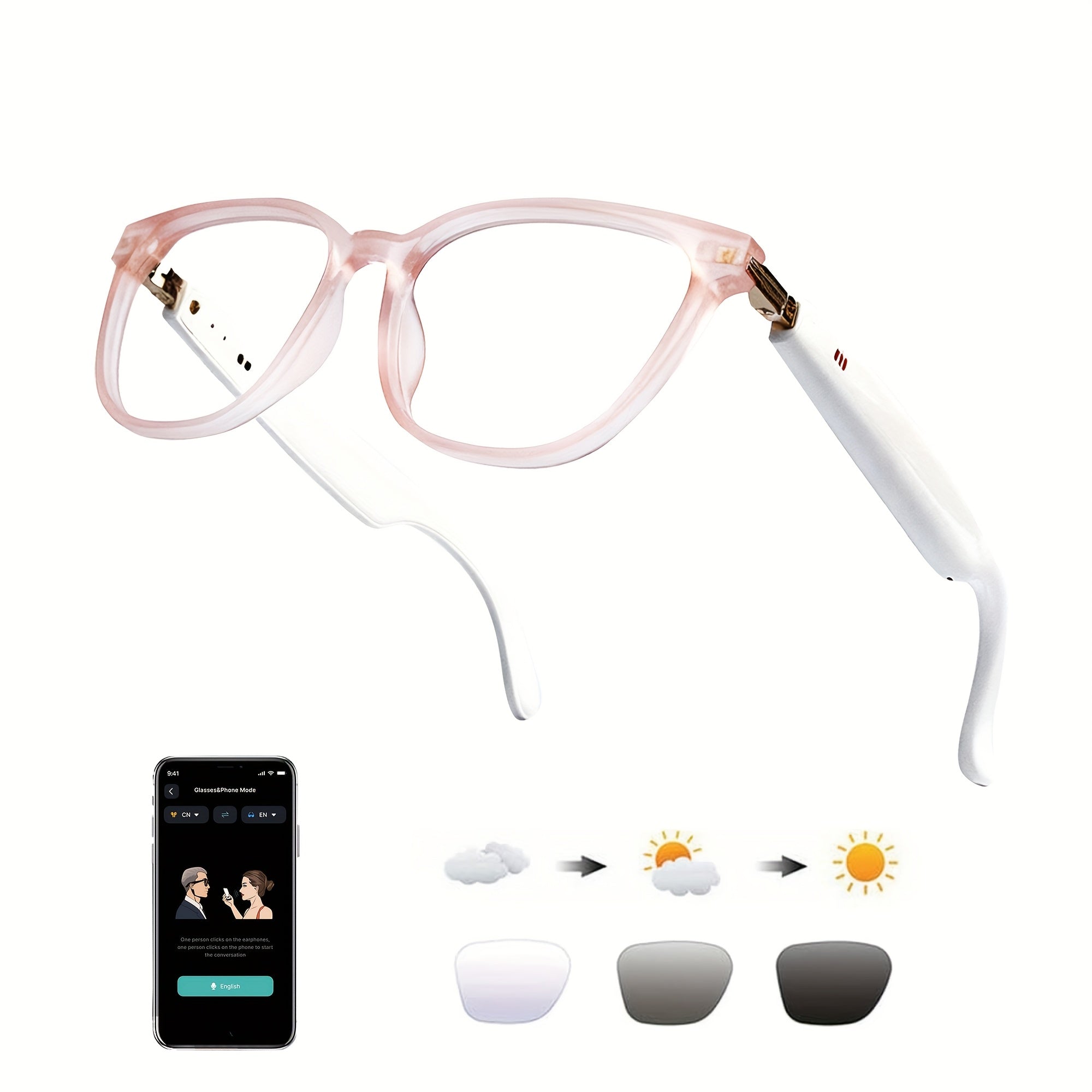 OICIIDO New AI Smart Glasses Support Real-time Translation for 160+ Languages And Video Translation. Equipped with Chat GPT System. Multifunctional Audio Glasses for Men And Women. Built-in Microphone And Speaker. HD Voice Calls And Hi-Fi Music