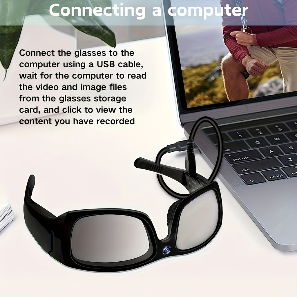 Smart Glasses Camera, High-definition 1080P Video Glasses, Built-in 32GB Storage Card, Music And Call, Sports Camera, Wearable Action Camera, Rechargeable Battery, 2-hour Battery Life, Suitable for Travel And Vlog Recording, Valentine's Day Gift