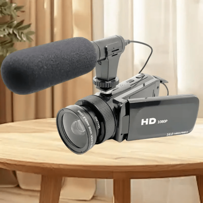 Professional 1080P Digital Camera with Large HD Display, High-Magnification Optical Zoom, Built-in Microphone, CMOS Sens