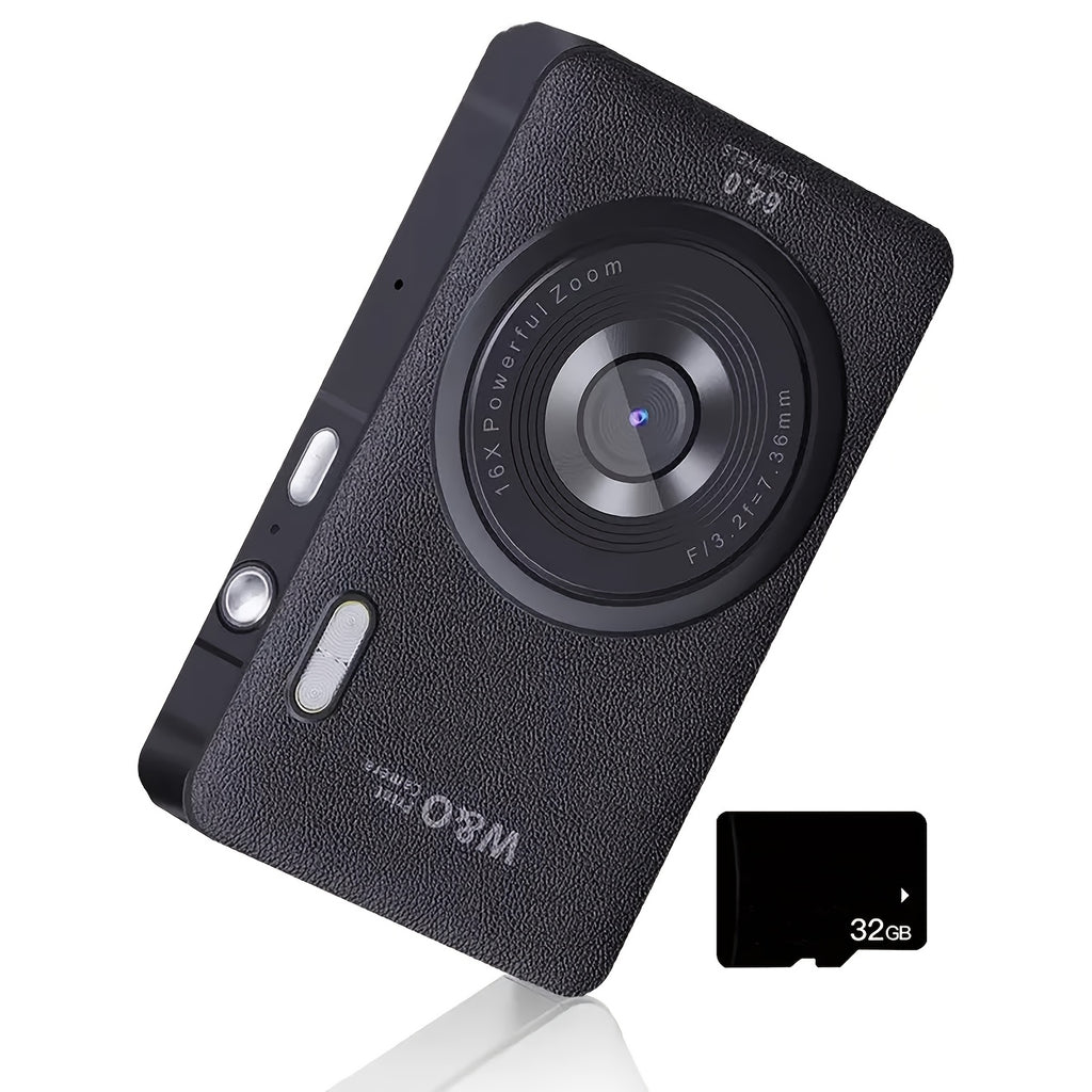 1080P HD Digital Camera 16x 64MP Digital Zoom Camera for Video Blogging 2.4-inch LCD Rechargeable Camera Photography Professional Camera with 32G Memory Card Support for Taking Pictures, Recording Videos and Webcam for Thanksgiving Christmas and New