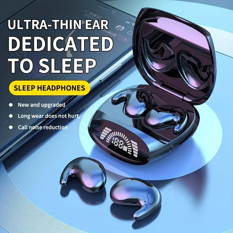 Ultra Thin Wireless Sleep Earbuds, Invisible Earphones, BT5.3 Side Sleeping Special Small Ear Canal Sleep Earphones, Invisible In Ear Mini Earphones, Suitable for Samsung/Android