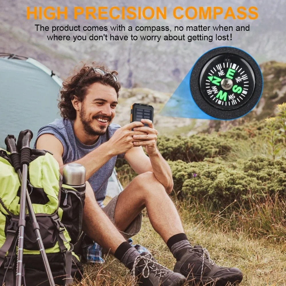 Solar Charger - 45800Mah Power Bank, Portable Solar Phone Battery Panel Charger, QC3.0 Dual USB Port Battery Pack Charger for All Cell Phones & Electronic Devices - Long Lasting, Travel Camping, LED Flashlight