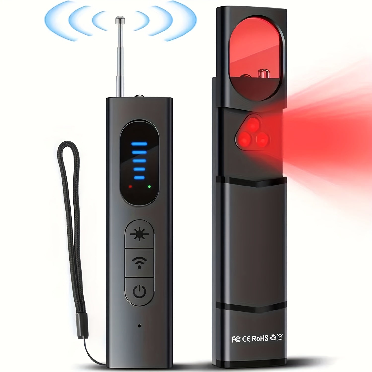Hidden Camera Detectors, Anti Spy RF Signal Scanner, Bug Detectors, Portable Camera Detectors, GPS Tracker, Listening Devices Finder, Wireless Rechargeable Multi-functional Security Detector for Travel, Hotel, Car, Bathroom, Indoor Home, Office