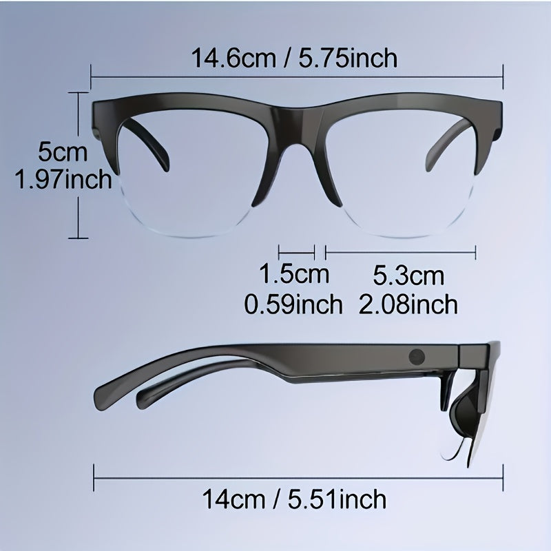 [Holiday Gifts] Smart Technology 2pcs Set! Ai Real-Time Translation Smart Glasses, Self-Contained Microphone Audio Glasses, Full-Touch High-End Smart Watches, Popular Hot Wireless Sports Headphones, Gaming Headphones, Suitable for Business Travel/Holiday