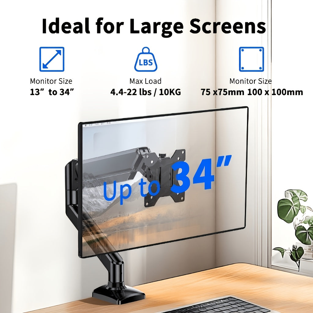 [Dual Monitor Mount] 32 Inches Screen Dual Monitor Mount, Home Kitchen Furniture, Max 22 Lbs Each Arm, Adjustable Dual Monitor Stand, Dual Monitor Arm With 180° Swivel, Tilt, 360° Rotation For Home Office, VESA 75/ 100mm