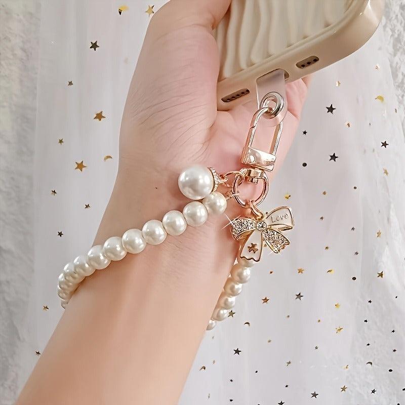 Elegant Butterfly Accessory Set | Phone Lanyard; Beaded Bracelet | Keychain Pendant, Keychain Accessory, Handsfree Hanging, Decorative Charm, Stylish Keychain, Durable Beads, Highquality Charm, Charm Bracelet, Beaded Keyring