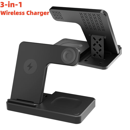 Wireless Charging Station 3-In-1 Standard 15W for Mag-Safe Fast Wireless Charger Stand, for Iphone 17 16 15 14 13 12 11 X 8 Pro Max/Pro/Mini/Plus, for Iwatch Ultra 10/9/8 7/6/5/4/3/2 SE, for Airpods 4/3/2/Pro/Pro2, Valentine'S Day/Birthday Gifts