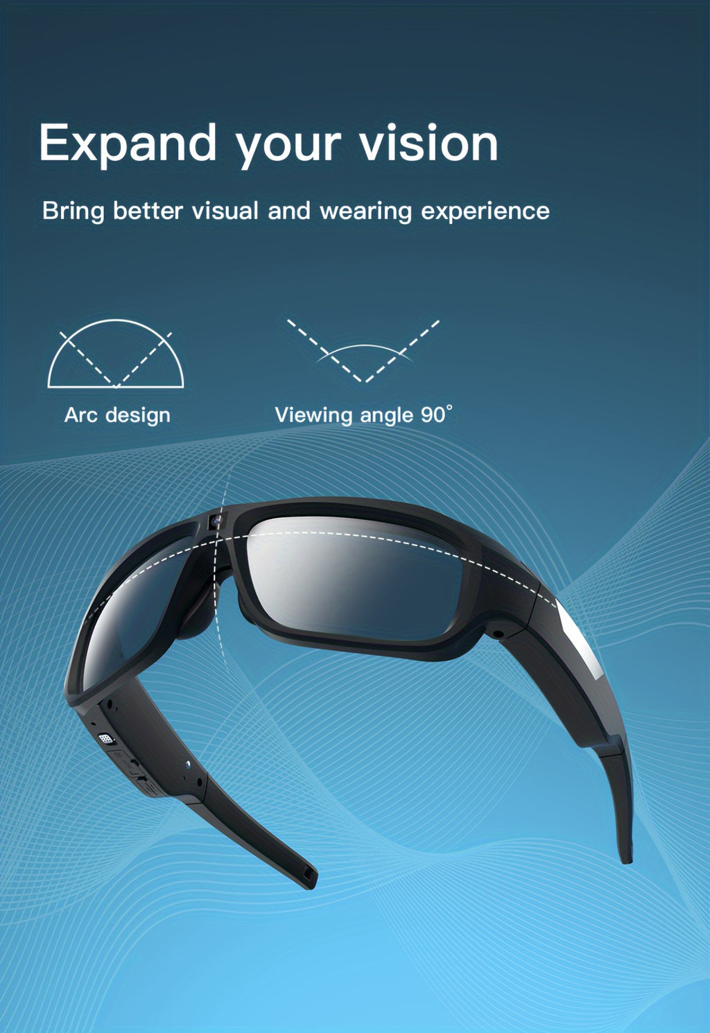 4K HD Camera Glasses, Video Smart Glasses, Body Camera, UHD Sports Camera, Running Recorder Camera, 2-Hour Video Recording Time, Bike Surveillance Video Recorder Action Cam Glasses, Minutes of The Meeting