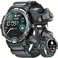 Outdoor Smart Watch Built-in Earphones Weather Calorie Counter Fitness Tracker with 100+ Sports Modes 1.46 Inch IPS Touch Screen Alarm Reminder Remote Control Smart Watch for iPhone/Android Phones