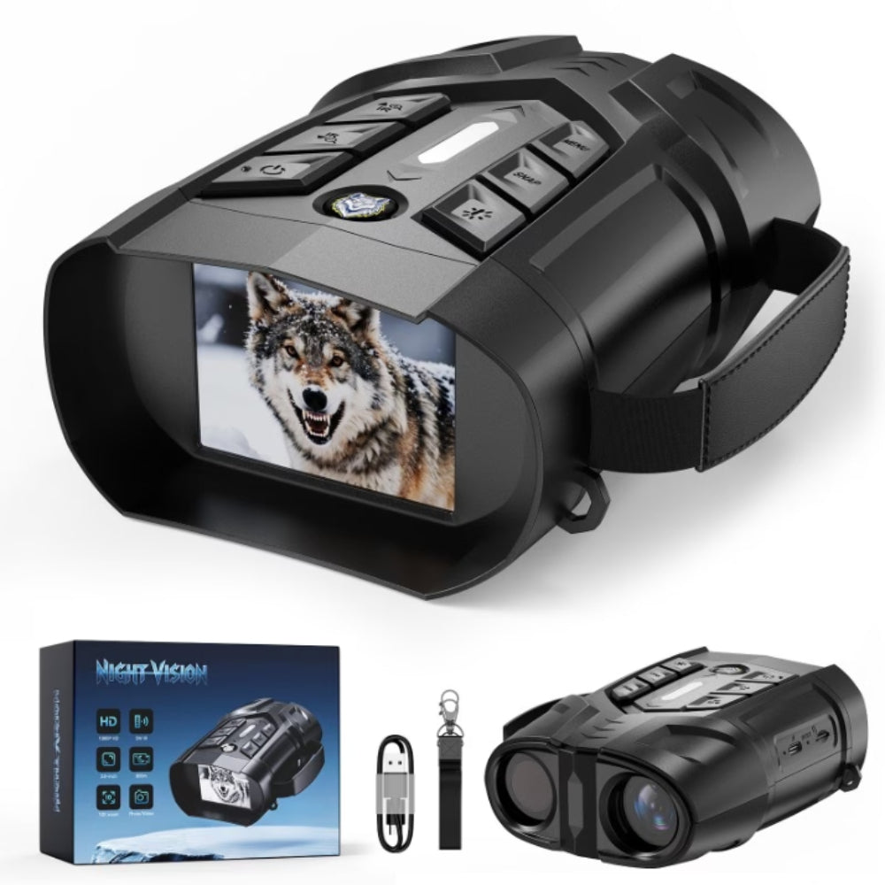 Night Vision Binoculars - 5W IR Night Vision Goggles with 3' IPS Screen, 1080P HD Video, 10X Zoom, 800m Night Range - for Hunting, Camping, Ranch Security, Surveillance, Wildlife Observation, Gift for Men