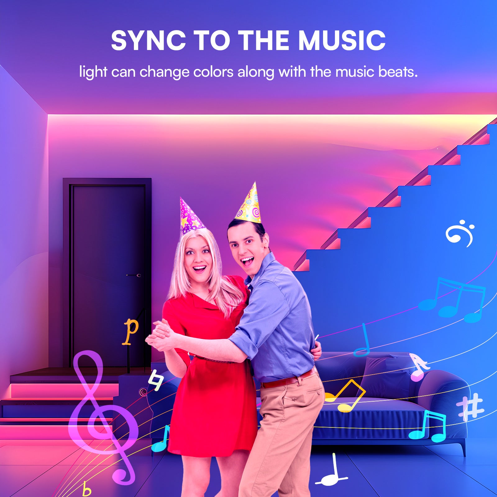 25-200FT Smart LED Strip Lights for Bedroom Music Sync And Color Changing with App Control, Remote Included, Perfect for Can Timing, for Room Decor, Party Decor, Birthday Decor, Valentine'S Day And New Year Deco LED Strip Lights