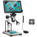 7" LCD Digital Microscope 1200X, DM9 Coin Microscope 12MP Video Microscope with 8Leds, Windows Compatible, 32GB