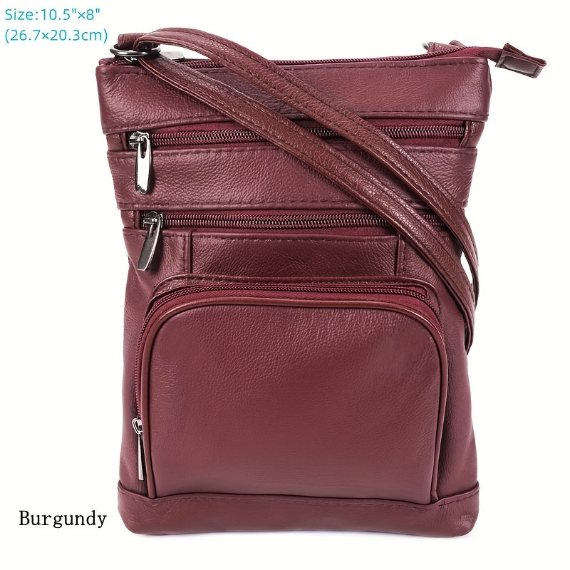 Genuine Leather Shoulder Bag, Super Soft First-layer Cow Leather Crossbody Bag, Multi-functional Smartphone And Computer Storage Bag, 3 Sizes And Many Colors