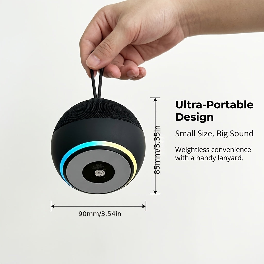 Spherical 5Th Gen Alexa Dot Smart Speaker with RGB LED Light, Wireless Subwoofer, TWS Connection, And Portable Base