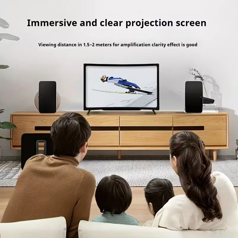 16-Inch HD Curved Phone Magnifier Featuring a Foldable Stand, a Contrast Ratio of 3000:1, And a Wide Viewing Angle of 1080 Degrees. It Is Ergonomically Designed for Watching Movies, Gaming, And Video Calls
