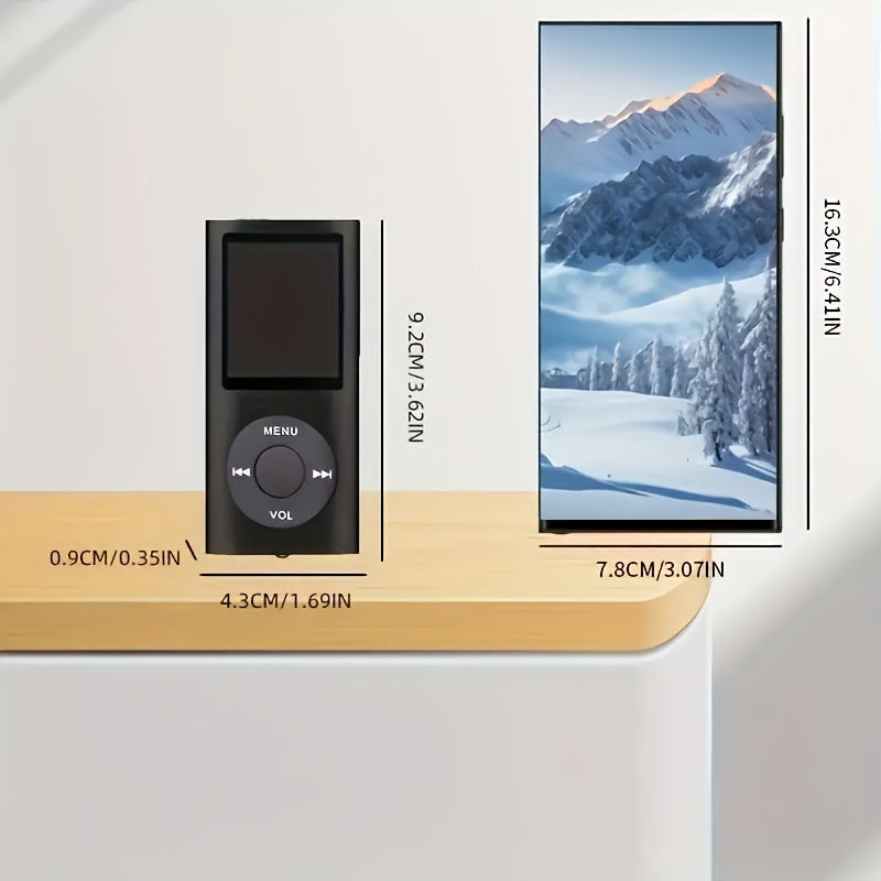 1 Portable MP3/MP4 Player with 128GB Expandable Storage Lossless Audio MP3 WMA FLAC APE And Video Playback E-Book Reader Photo And Video Viewer LCD Screen Alloy Body Ideal for Music Reading Travel And Offline Use Perfect Christmas Gift SD Card Not I