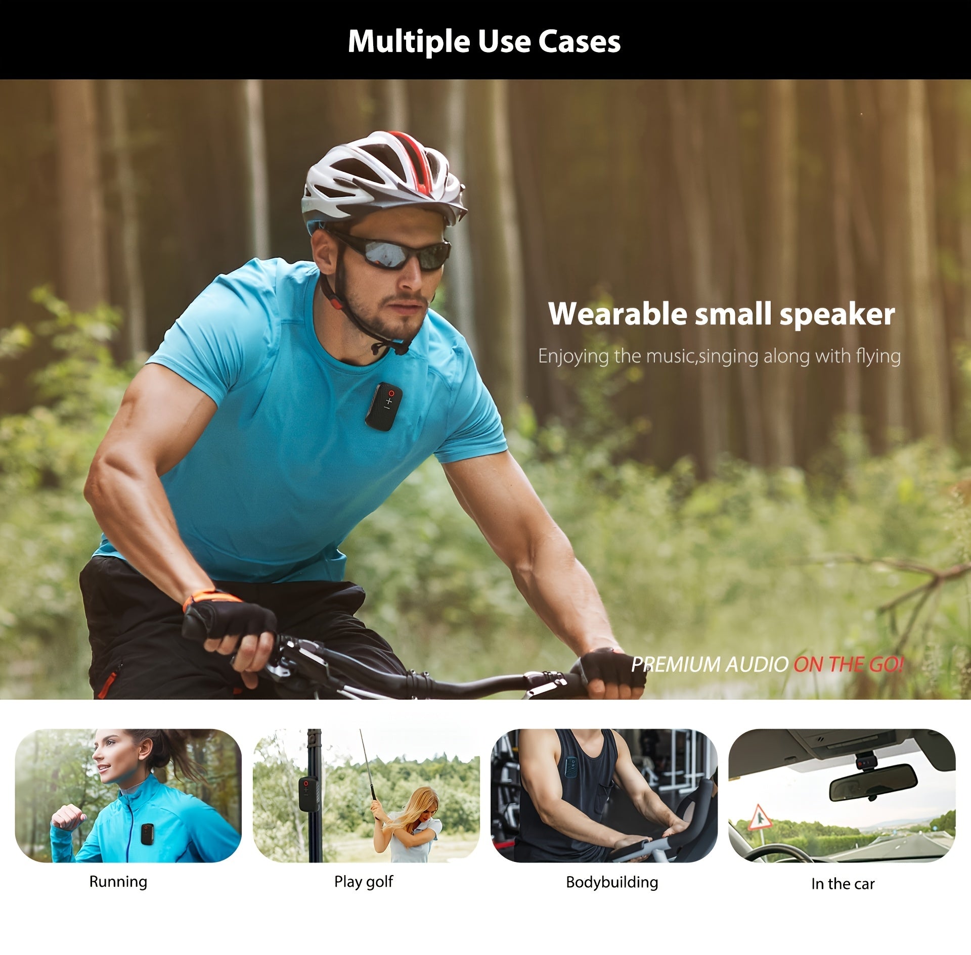 Upgraded Wearable Wireless Speaker with Magnetic Clip RV Stereo & Speakers - Portable, & Dustproof Mini Speaker with Mic for Calls, IPX5, 18-Hour Battery Life, Ideal for Workouts, Travel & Music - Available In Black, Perfect for Live Music, Home Party, Wo