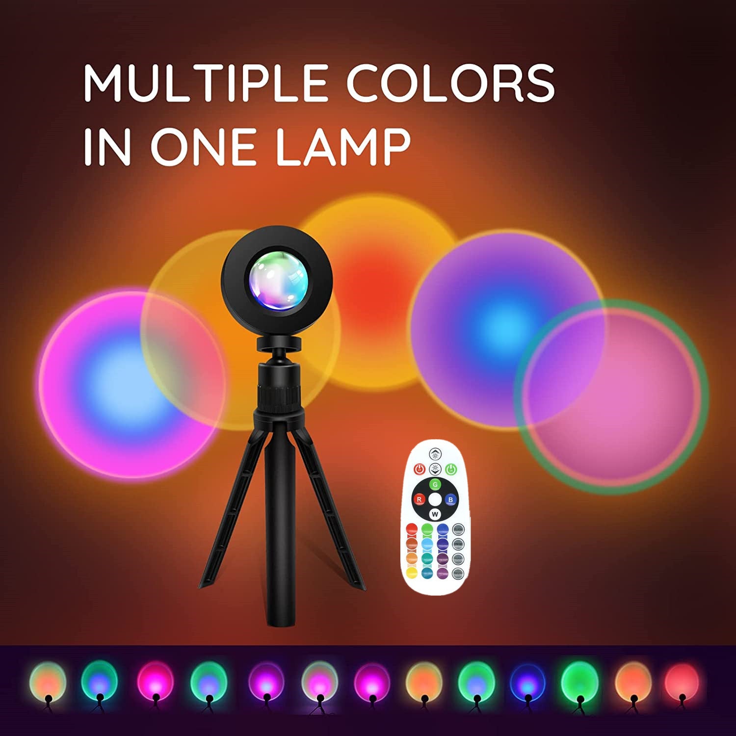 1pc USB Light Compatible with Laptop, USB Interface Electronic Lamp, Computer Accessories, USB Gadgets, RGB Sunset Lamp Projection with Stand And Remote Control, Color Changing Sunset Lighting