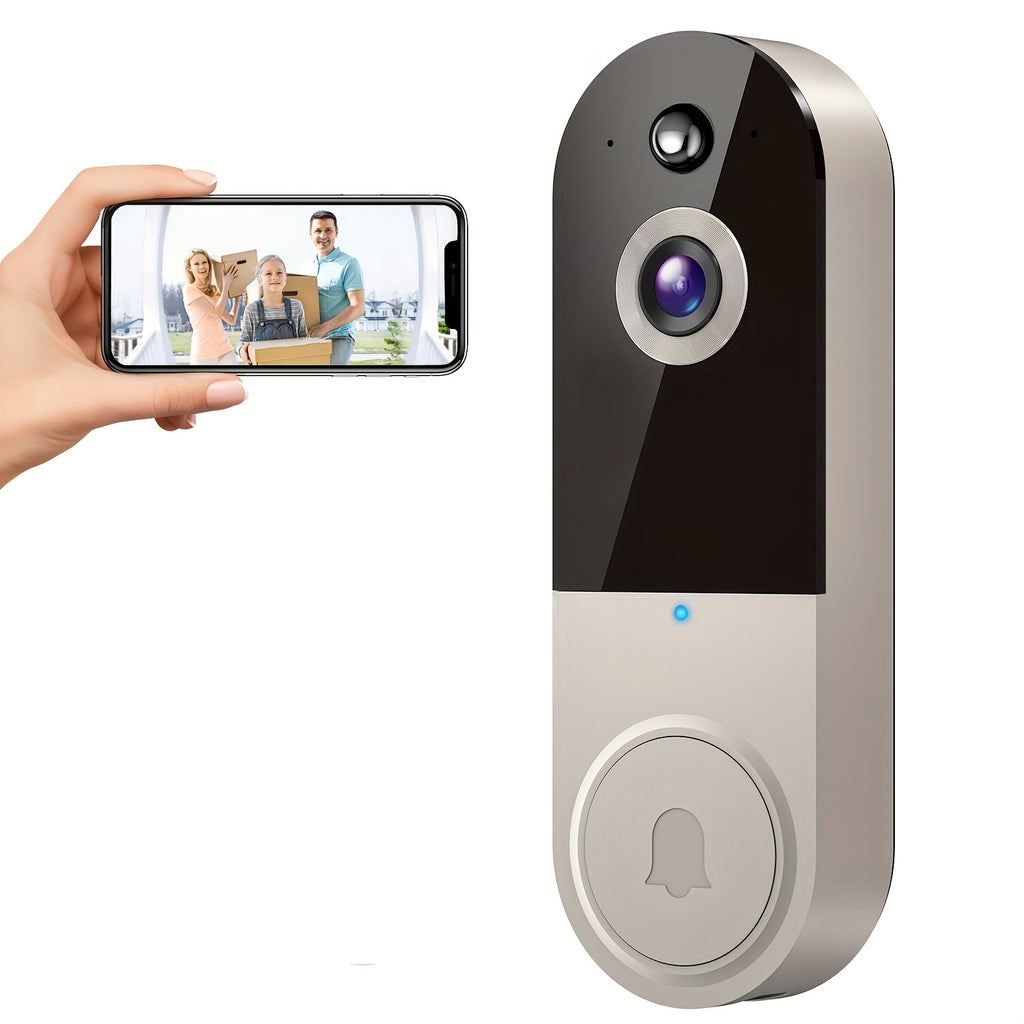 2K Wireless Smart Doorbell, WiFi Camera, Night Vision Function, Artificial Intelligence Snapshot, Rechargeable Battery, Photo And Video Taking, Two-way Intercom, Local Storage