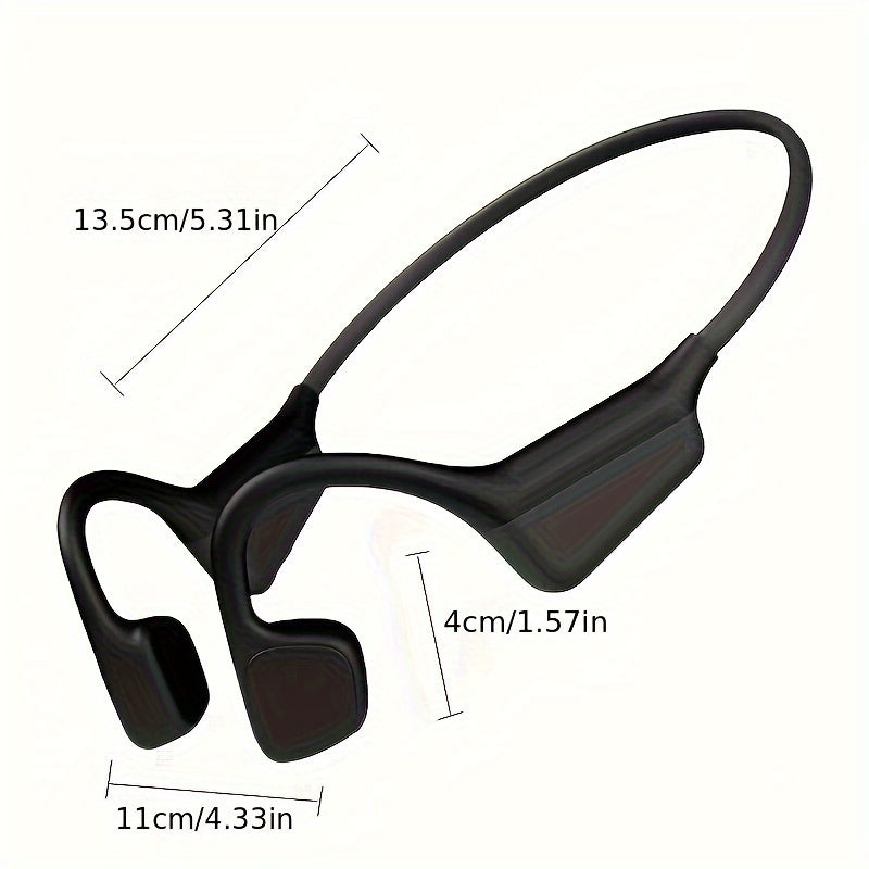 Bone Conduction Headphones 15H Playtime, Bone Conduction Earbuds, Open Ear Headphones Wireless Earbuds Sport Headphones with Mic Headset for Running, Cycling