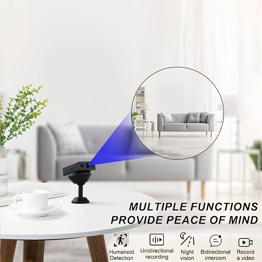Full HD Mini Wireless Security Camera Night Vision Motion Detection Voice Recording Capability Built-In AP Hotspot No Internet Needed Easy Install Cloud Storage for Home Apartment Garage Porch Baby Pet Black Wireless Surveillance Camera