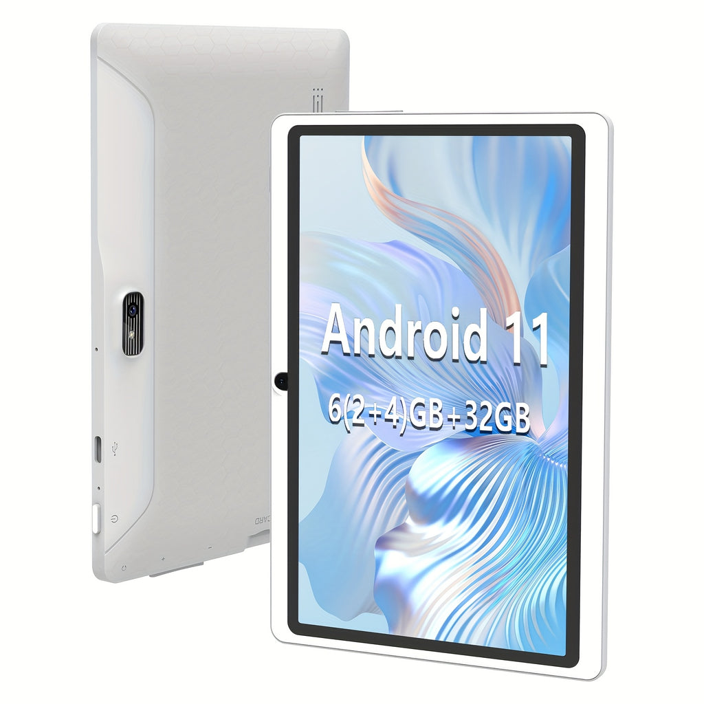 7-Inch Android Tablet with Quad-Core Processor, 6GB RAM (2+4GB Expandable to 128GB), HD IPS Display, Dual Cameras, Stereo Speakers, Wi-Fi, 32GB ROM - Lightweight & Portable for Work, Entertainment, Tablet, Pad, Tablet, Pad