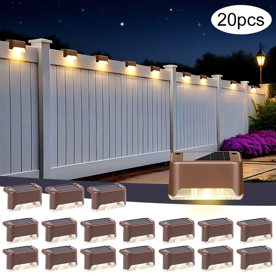 Solar Outdoor Lights - 30/20pcs Solar Deck Lights, Solar Power Step Lights, IP44 LED Lights Warm White, for Home Garden Decoration, Solar Decorative Stair Lights for Outdoor Landscape Lighting, Fences, Patio, Courtyards, Terraces, Paths.