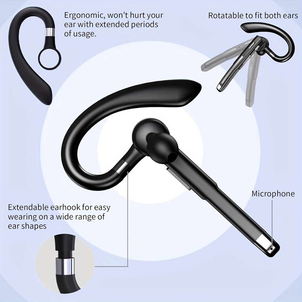True Wireless Earphones | Comfortable In-Ear Design, Single-Sided, ENC Call Noise Cancelling Microphone, Lightweight, Easy to Use, Suitable for Daily Use, Fitness, Exercise, Business, Non, USB Charging