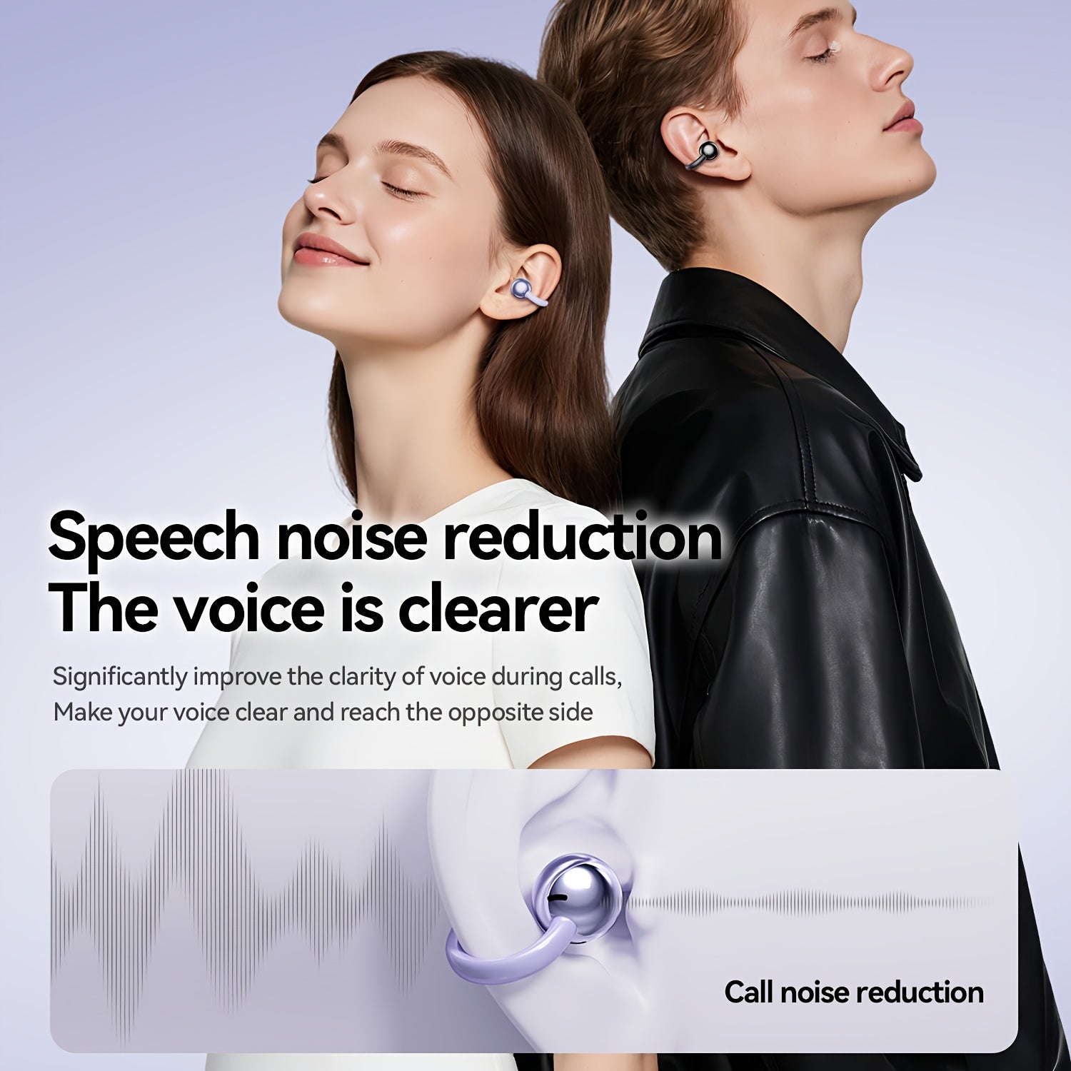 2025 New Wireless Earphones, Butterfly Earring Decoration, Microphone-Equipped Non-In-Ear Headphones, Gaming Couple Headphones, AI Translation Function, HD Calling Earphones, Compatible with Iphone And Android Phones, Christmas Gift