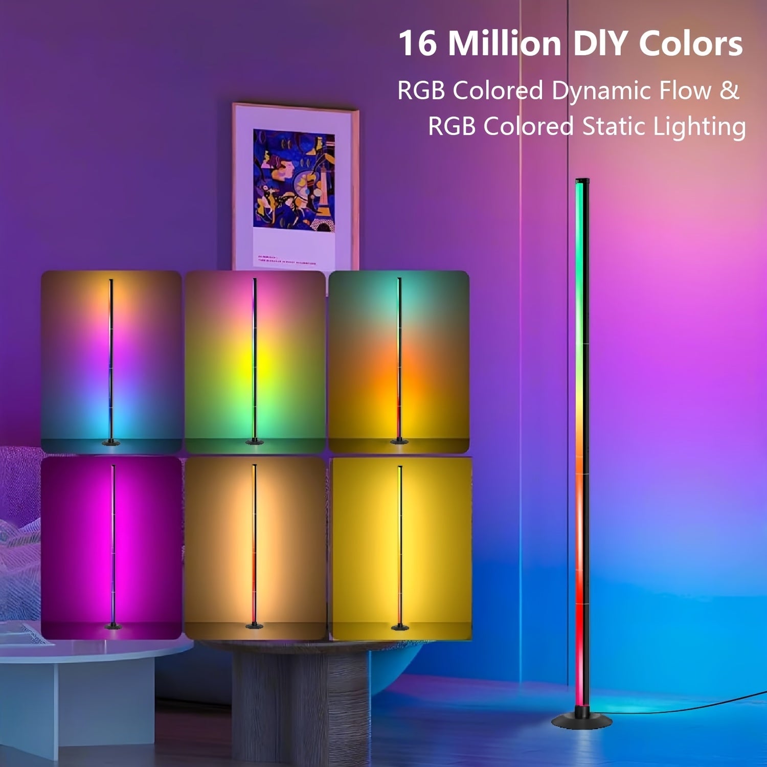 Intelligent LED Floor Lamp RGBICB Mood Atmosphere Lamp Modern Easy Wind Backlight App/Remote Control Double Control, Home Office Lighting Bedside Decoration Lamp Electric Competition Study Decoration Holiday Birthday Gift Halloween Christmas Decorat