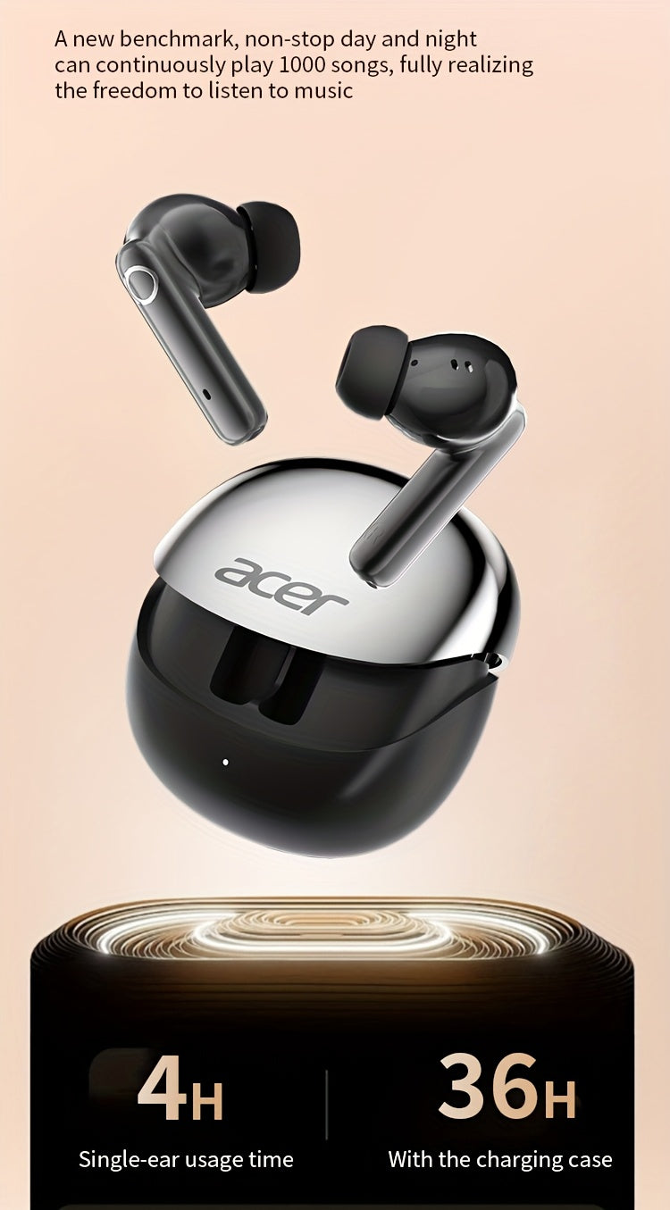 Acer In-Ear Headphones - Wireless TWS, Stereo Sound Effect, Super Long Standby, Chip V5. 4, Rapid Shipping, Multi-Device Compatible with Phone, Pad, Laptop, Ideal for Study, Business, Gym, Running, Perfect Christmas, Gift Present, Wireless Headphones, Bus