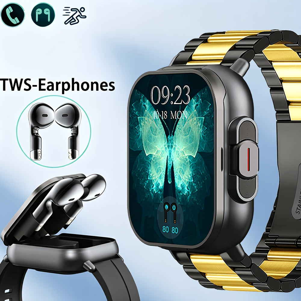 2-In-1 Smartwatch And Wireless Earbuds for Men, Featuring Music Control And Various Sports Modes with Activity Data Insights