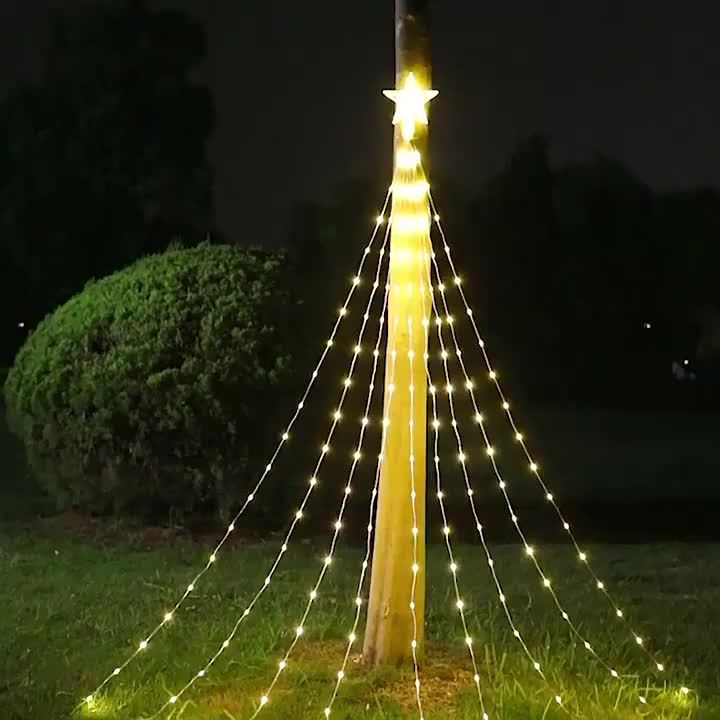 [Christmas Halloween Gifts] A String of Decorative Lights, Powered by USB, with 8 Different Modes of Waterfall Tree Lights. Suitable for Decorating Indoor Scenes, Tents And Party Garlands, As Well As Curtains. Applicable for Festival Decorations, Christma