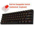 Hot Swappable Red Shaft Wired 60% Mechanical Gaming Keyboard RGB Backlit 61 Keys Blue Switch Green Aixs Cyan Shaft Ultra-Compact Mini High Quality Gaming Keyboard for PC Computer Gamers.