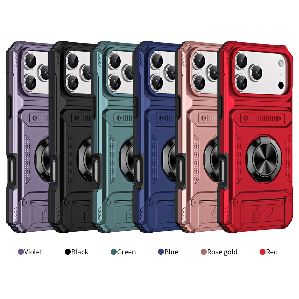 Phone Case: Shockproof with Card Slot, Phone Case & Protective Cover Compatible for IPhone17, 17Air, 17 Pro And 17 Pro Max, for iPhone 16 Pro Max 15 Pro 14 Plus 13 PM 12 11 Mini. Also Fits iPhone 17 Series Models with Card Storage Function.Ring