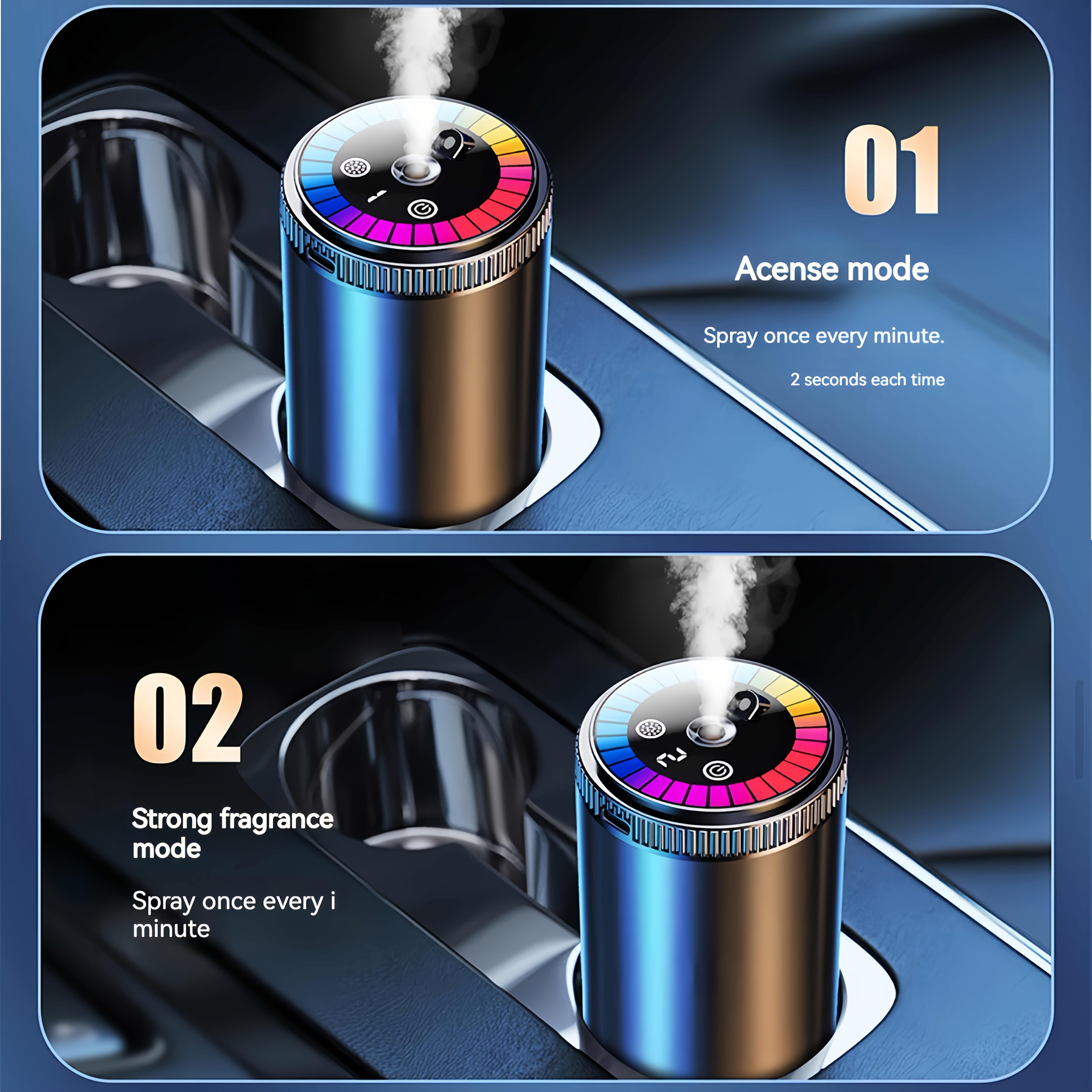 [Car Additions] Smart Car Aromatherapy Diffuser, Dynamic Light Show And Starry Sky Top Mode, Natural French Scented Essential Oil/Perfume, Adjustable Fragrance Concentration, Essential Oil Diffuser, Long-Lasting Freshness, Cologne Scent