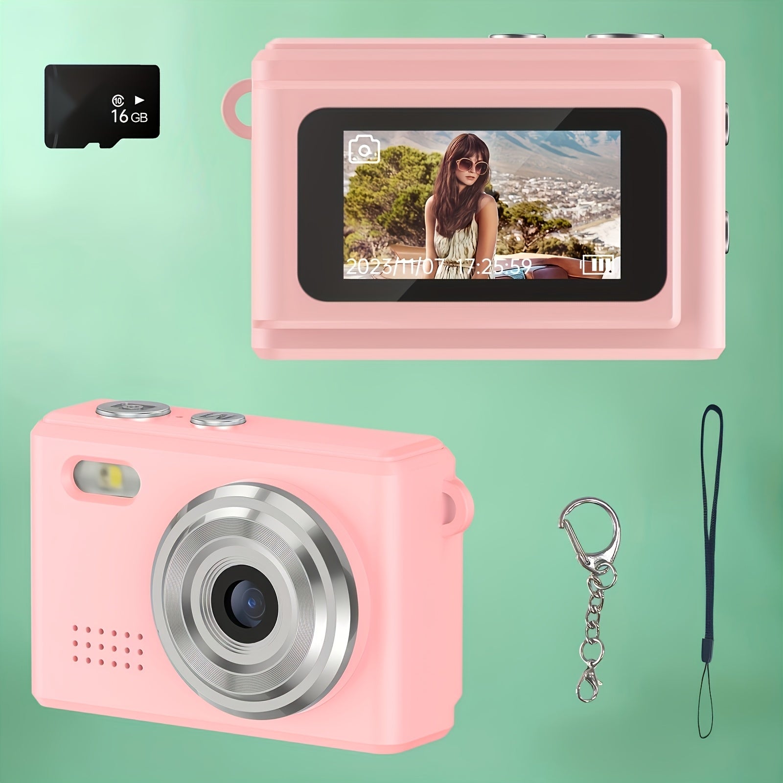 Small Keychain Mini Digital Camera, 16X Zoom Autofocus Shock-proof Point And Shoot Camera With 2.8-inch Screen, Perfect For Travel Vlog, Ideal Birthday Gift For Adults, Friends & Beginners