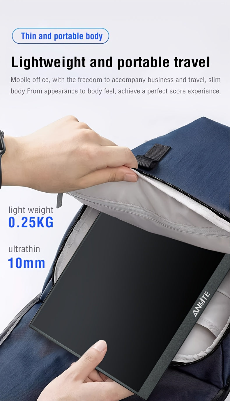 Anmite 10. 5 Inch IPS Portable Screen Monitor SRGB 100% 1280P USB TPYE-C Compatible Laptop Second Screen Gaming Extension Monitor for Mac PS4 PS5pcs Raspberry Pi