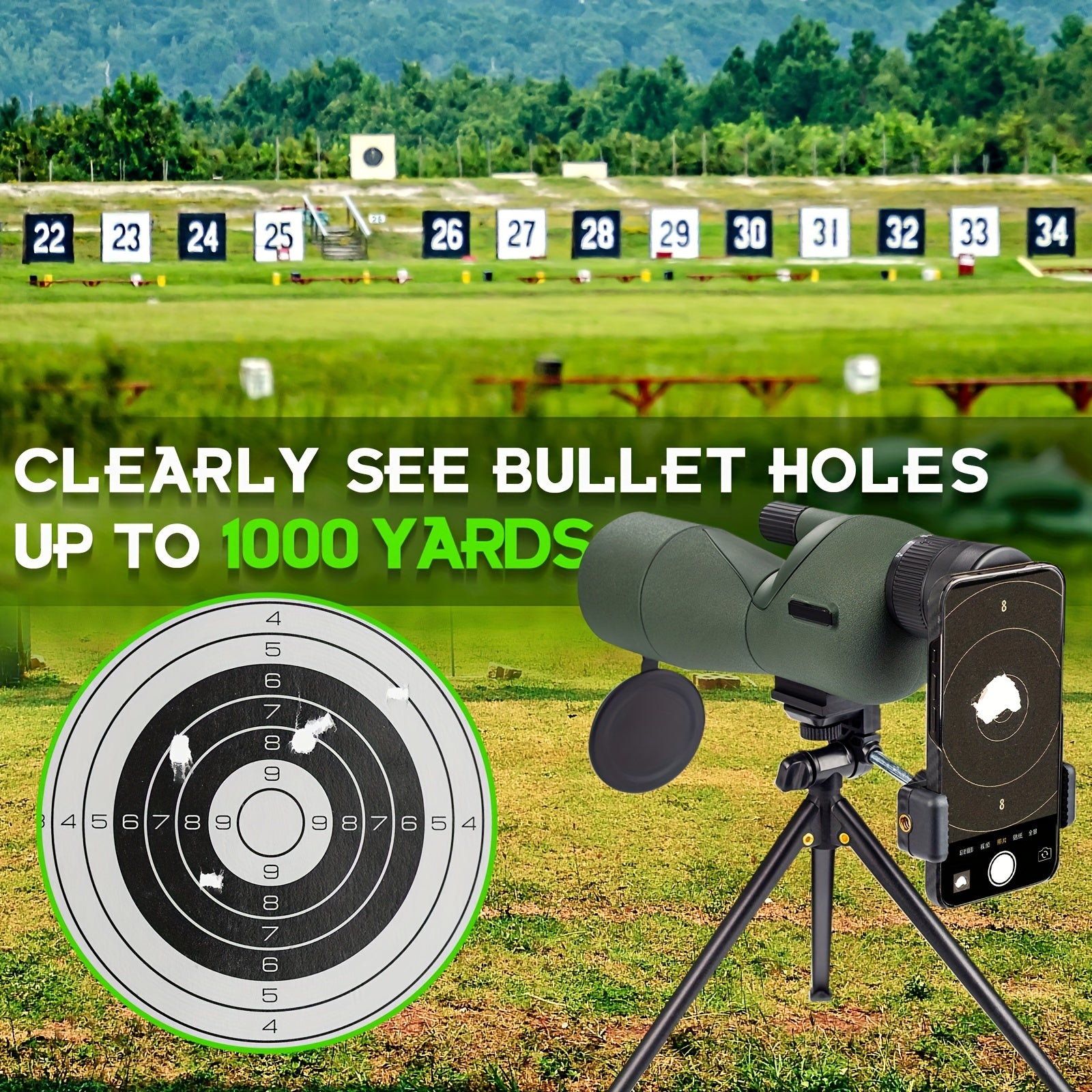 25-75x60 Spotting Scopes With Tripod Carrying Bag And Smartphone Adapter For Target Shooting Hunting Bird Watching Gifts For Dad