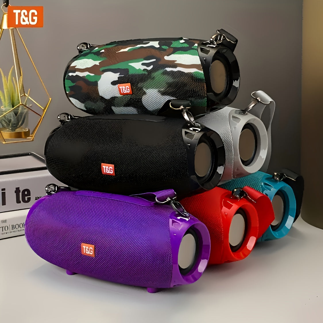 TG534 Portable Wireless Speaker With Dual Speakers, Wireless Speaker, TWS Stereo Hi-Res Audio, Hands-free Call/FM/TF Card/U Disk, Connect To Mobile Phone/Tablet/TV, Support Plug-in Card U Disk, Compatible With TF Card/USB Drive/FM Built-in Microphon