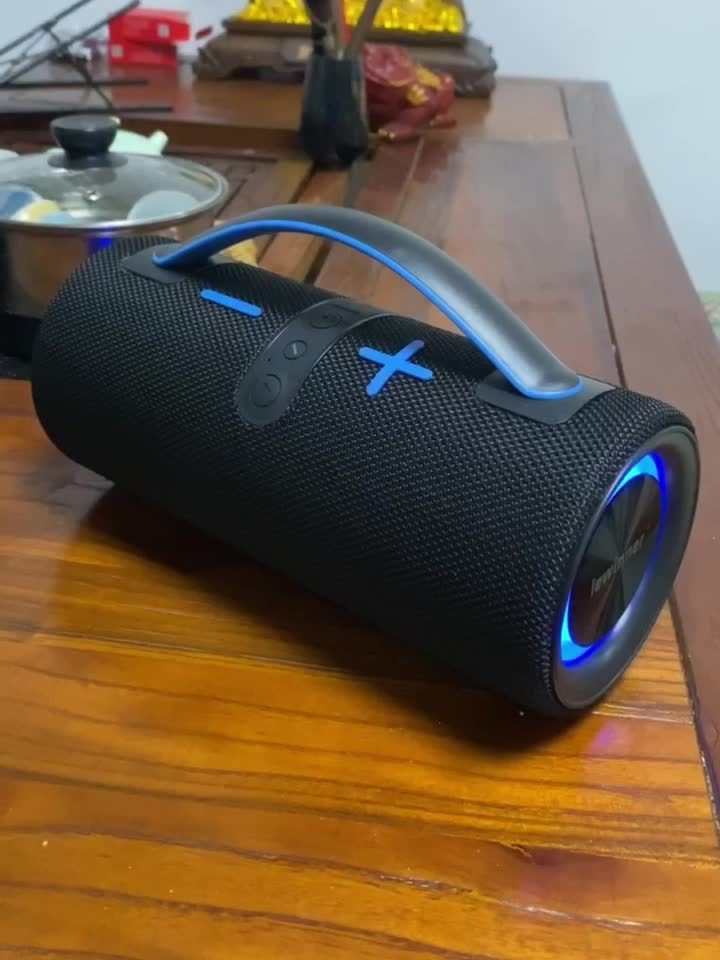 Lewinner Portable Wireless Speaker, Outdoor Speaker, 60W High-power Subwoofer, Loud Speaker, 7 Modes Of RGB Ambient Light, Long Battery Life, Suitable For Family Outdoor Parties