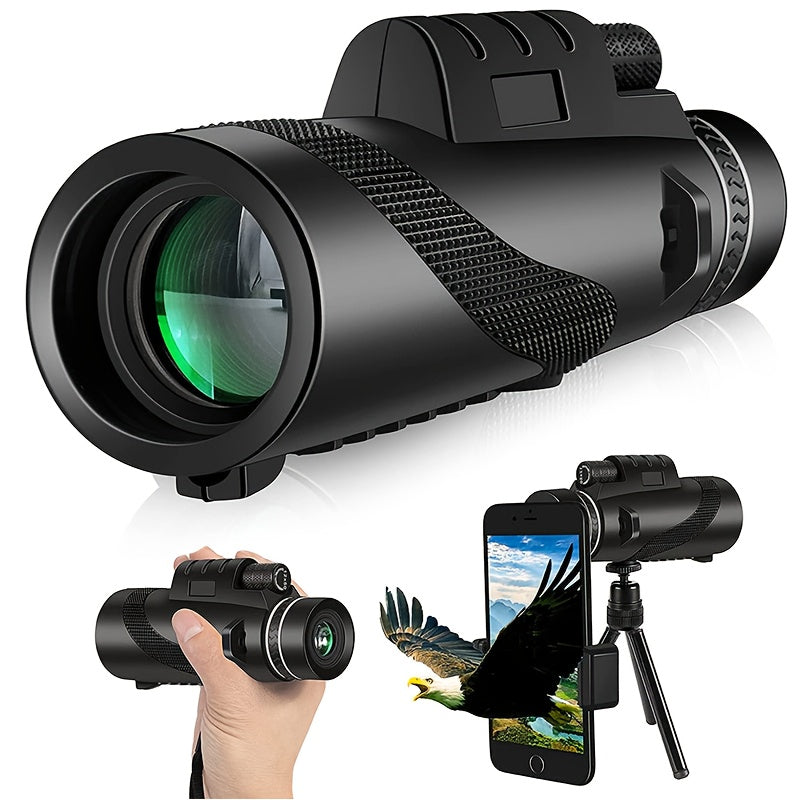 10x42 Monocular Telescope HD | Portable Handheld with Phone Adapter - FMC Lens for Bird Watching, Wildlife, Hiking, Camping, Concerts & Sports | Ideal Christmas Gift, Stocking Stuffer