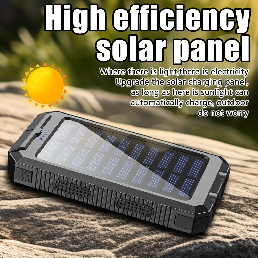 Solar Charger - 45800Mah Power Bank, Portable Solar Phone Battery Panel Charger, QC3.0 Dual USB Port Battery Pack Charger for All Cell Phones & Electronic Devices - Long Lasting, Travel Camping, LED Flashlight