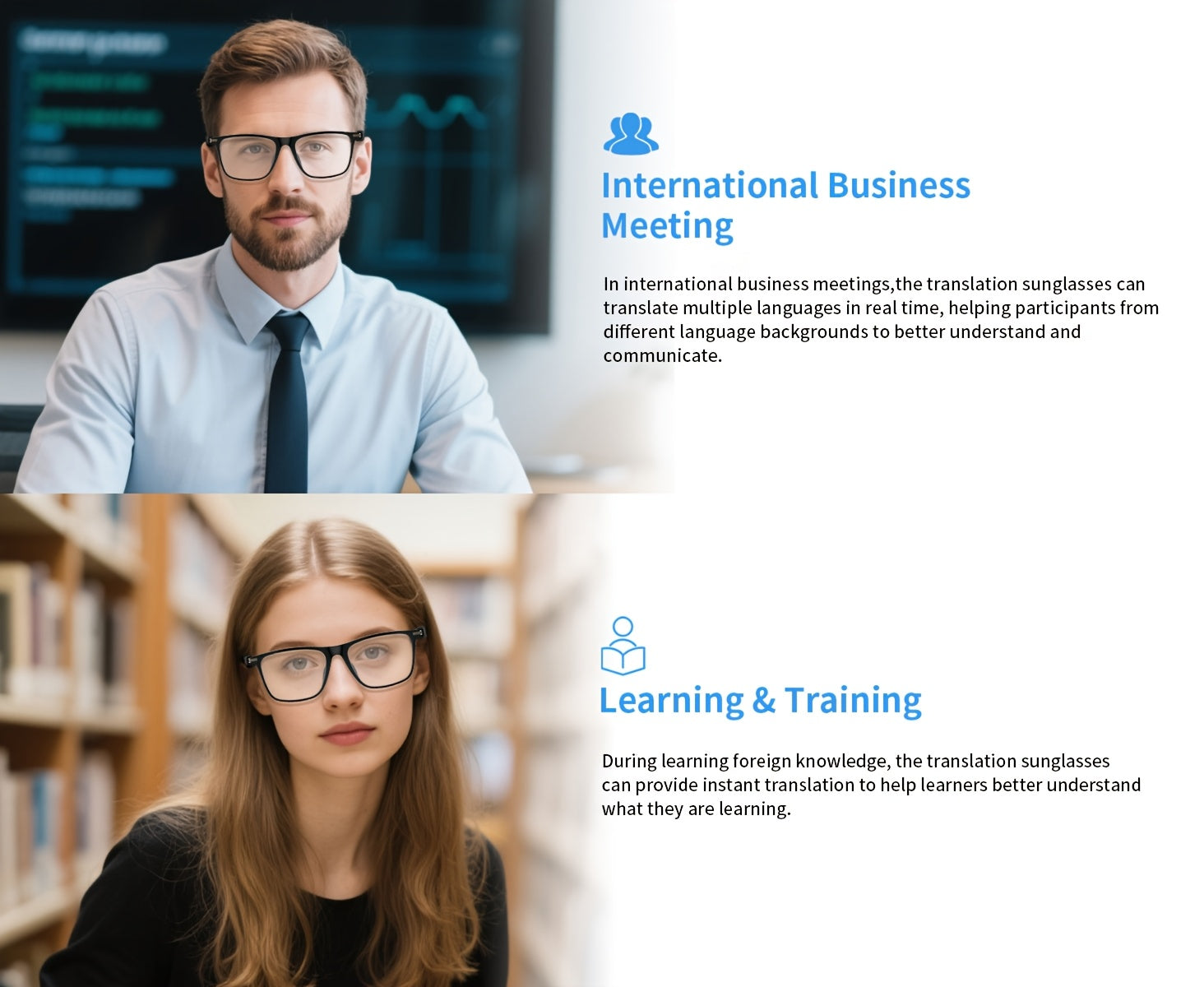 AI Smart Glasses, Smart Glasses With 160 Languages Real Time Translation Support, Chat GPT System, Hvesbsfsy New Multi-functional Audio Glasses For Men And Women, Built-in Microphone And Speaker, HD Voice Calls And HIFI Music Quality