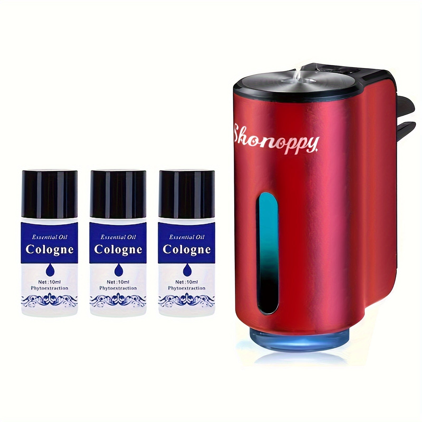 (Accessory 3 Bottles 10oz Essential Oils Sold Separately)Car Air Freshener Diffuser with 3/6 Bottles Freshener Perfume Fragrance, Lasts 45 Days, The Three Adjustable Intensity Levels, Portable Waterless Car Fresher